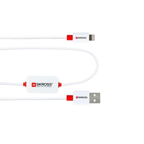 Кабел за зареждане и синхронизация с таблет и телефон SKROSS 2700210, USB - Lightning Connector, Бял