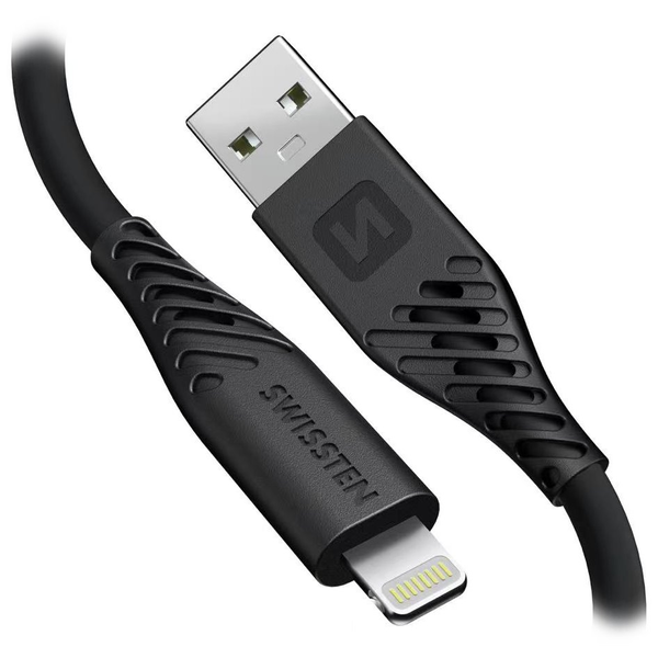 Swissten 71533010 USB-C apa - Lightning apa Adat és töltő kábel 1.5m - Fekete