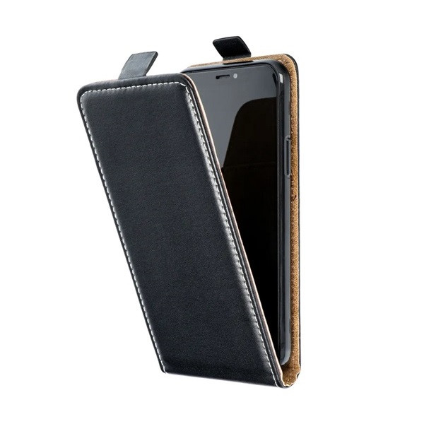 Samsung Galaxy A54 5G SM-A546B, Forcell lenyitható bőrtok, Slim Flexi, felfelé nyíló - kinyitható, fekete (RS135834)