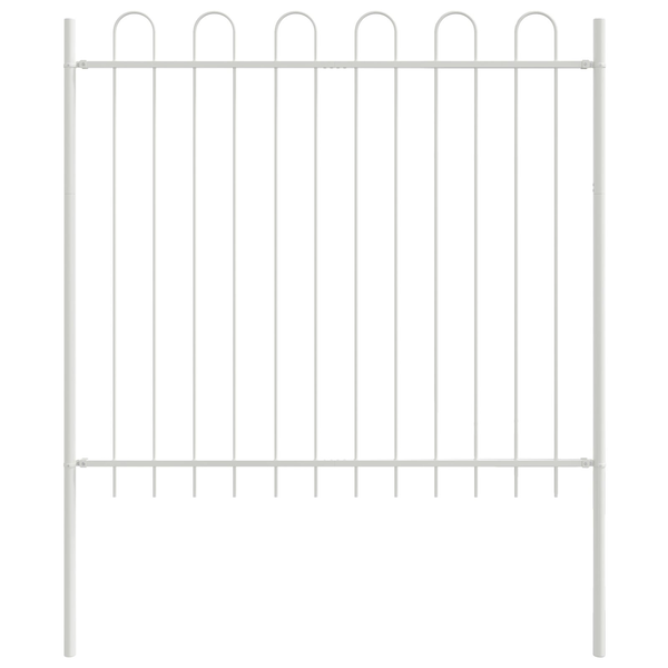 Kerti Kerítés Íves Felső Fehér 1,7x1,5 m Acél
