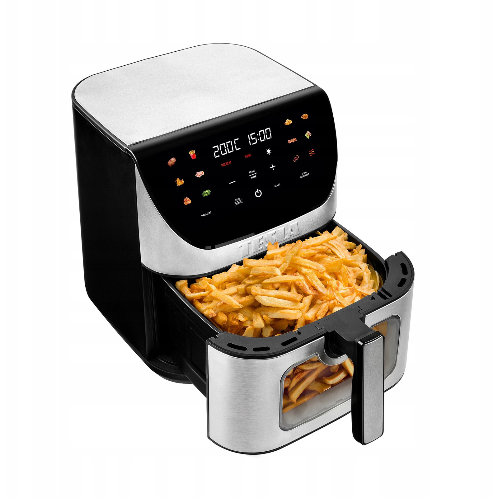 Tesla Aircook Q70 XXL Wifi Pro Többfunkciós Digitális Forró Levegős Sütő (AIRCKQ70XXLWFBLK)