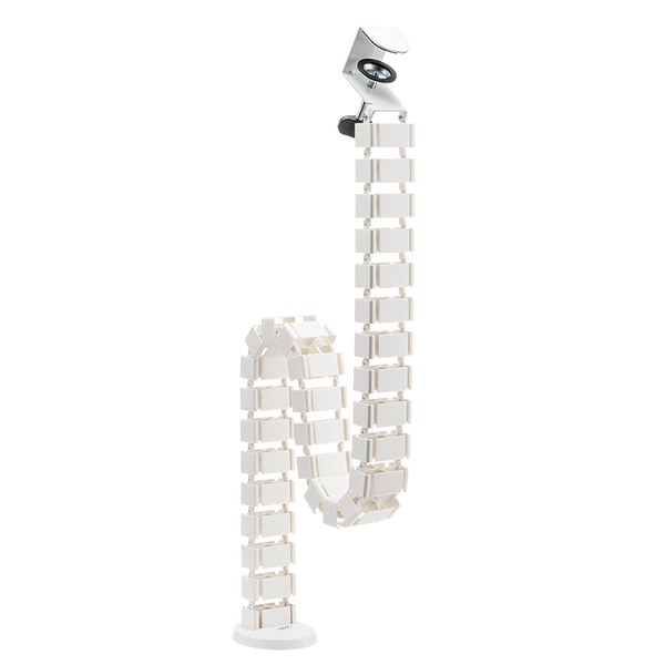 Flexibilní vertikální kabelový kanál pro stoly typu sit/stand, bílý