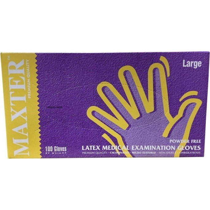 Maxter Gumikesztyű latex púdermentes L 100 db/doboz (1005L) (HGK-BHRE999964)