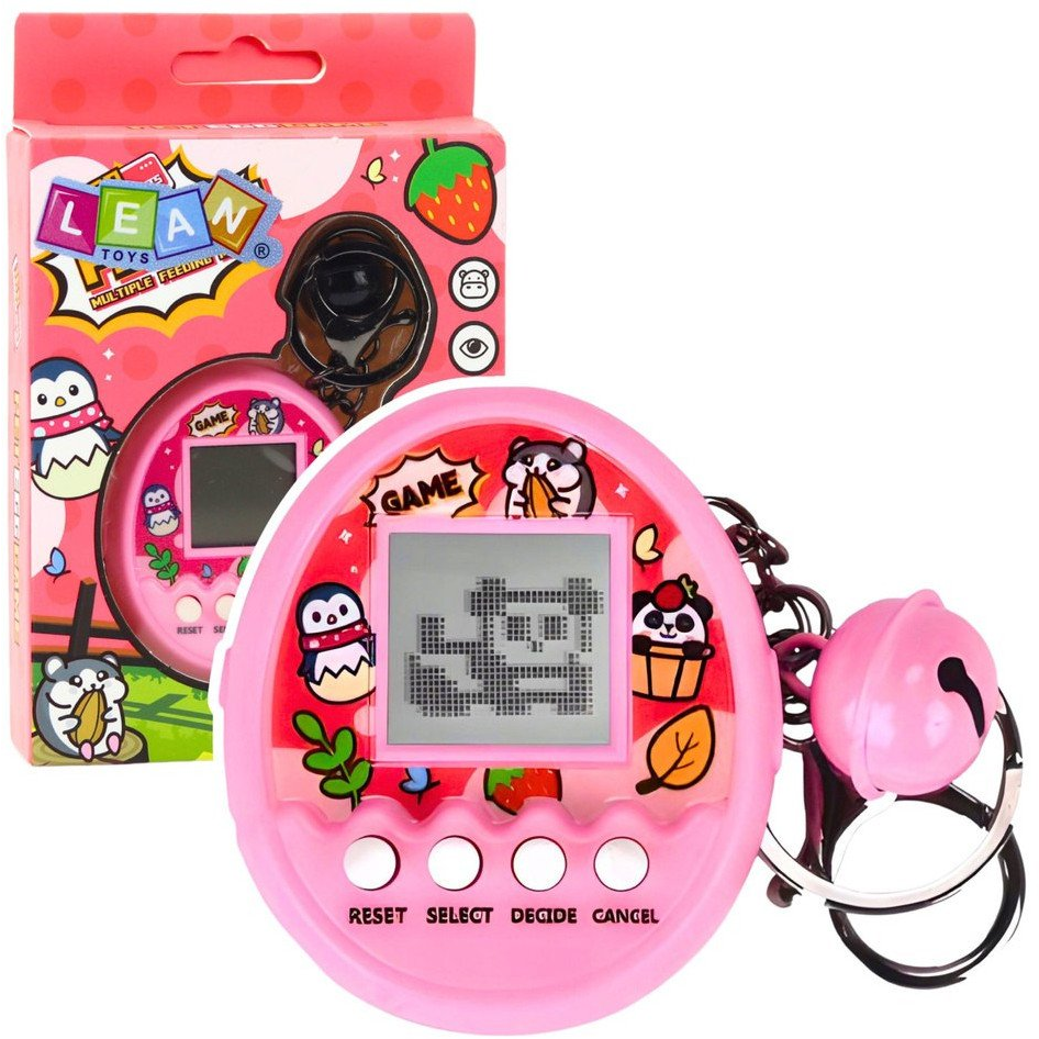 Tamagotchi Kisállat Tojás Elektronikus Játék 168W1 Kulcstartó Csengővel Rózsaszín- 23452 (23452)