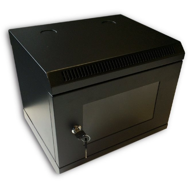 Datacom 10" 6U / 280mm, üvegajtós, fekete (7031)