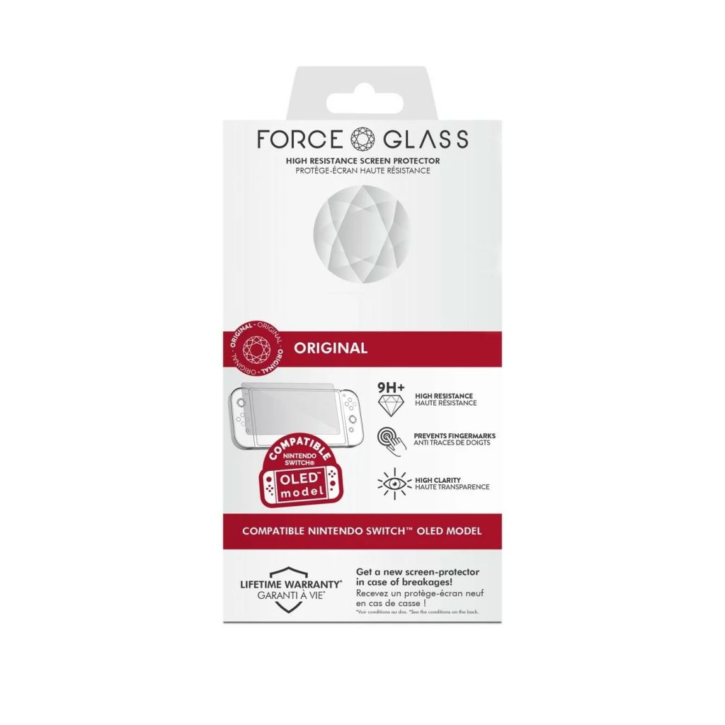 Nacon Nintendo Switch (OLED modell) extra erős kijelzővédő fólia (SWITCHOFORCEGLASS) (SWITCHOFORCEGLASS)