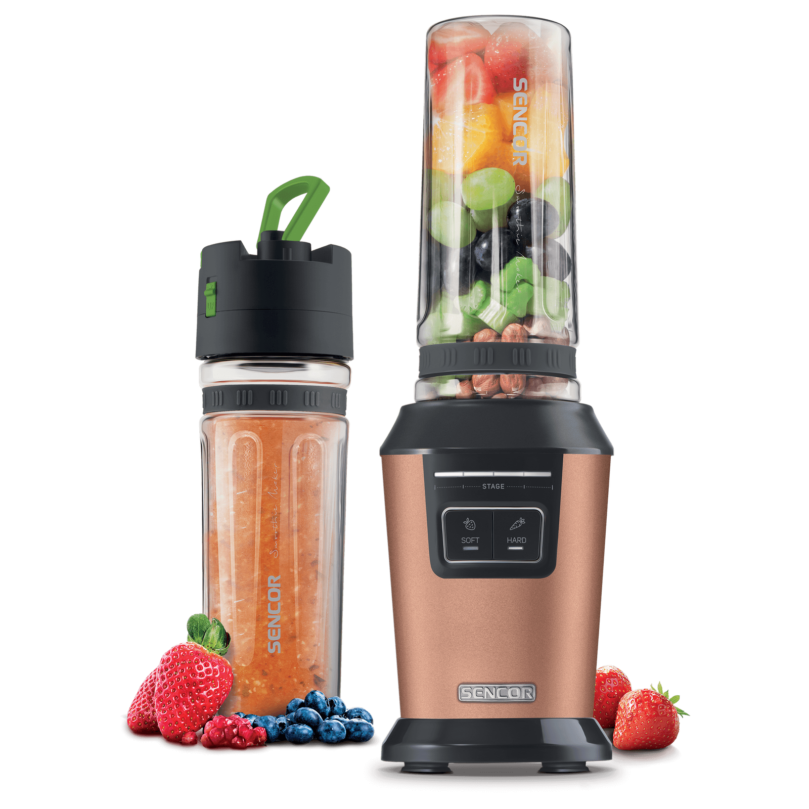 Pohárový mixér na smoothie 800W 2x0,6L zlatý tritan Sencor SBL 7176GD (SBL 7176GD)