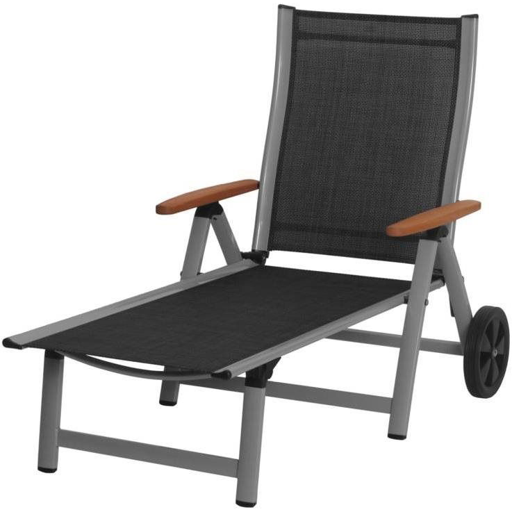 ROJAPLAST ASS COMFORT Kerti nyugágy, ezüst/fekete (67/3)