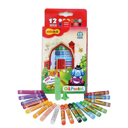 Flexoffice Colokit Olajpasztell kréta 12 különböző szín (12 db / csomag) (OW-2418/OW-2382)