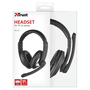 Trust 21662 slúchadlo / náhlavná súprava Slúchadlá s mikrofónom Kábel Pres hlavu Hovor / hudba Čierna