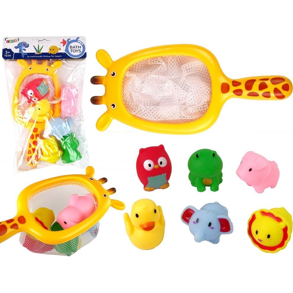 Lean Toys Gumihálós Zsiráf Fürdőállat Szett (13266)