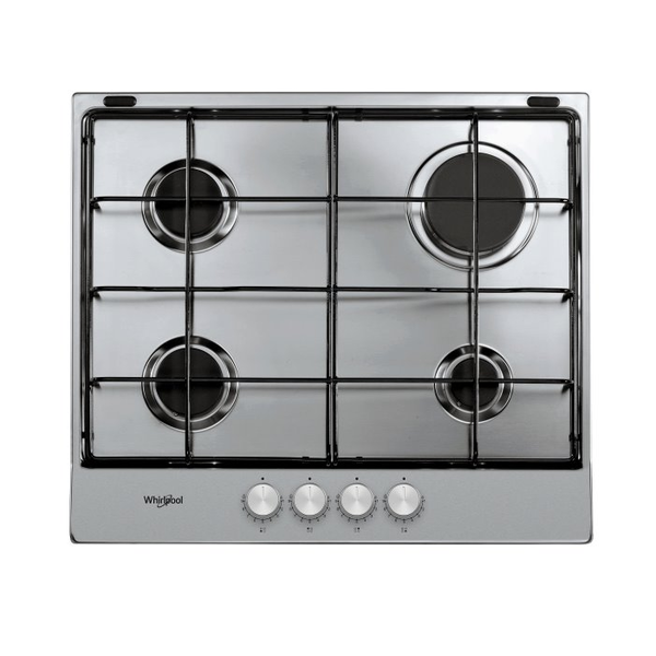 Whirlpool TGML 650 IX Rustfrit stål Indbygget 58 cm Gaskomfur 4 zone(s)