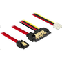 Свързващ кабел Delock, SATA, Приемник 7pin Floppy 4pin Женско към SATA 22pin, 6 Gb/s