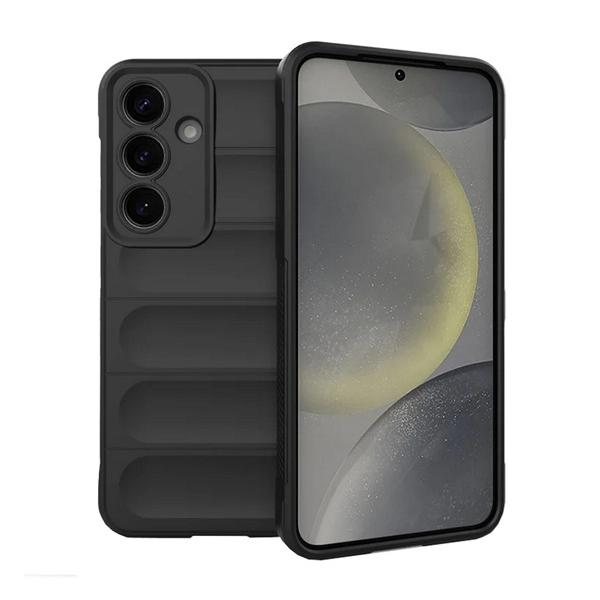 Szilikon telefonvédő (ütésállóság, kameravédő, 3D) FEKETE Samsung Galaxy S25 (SM-S931) "Gigapack csomagolás" (GP-165148)