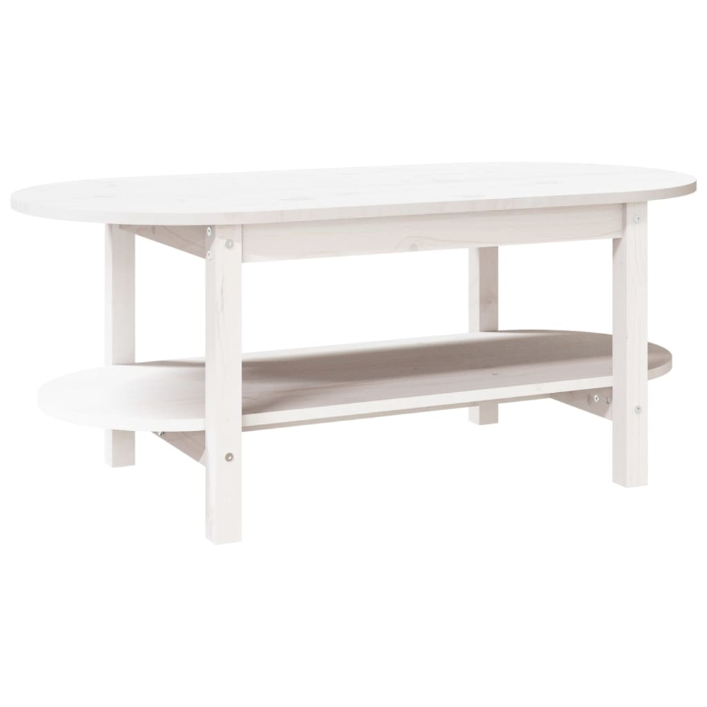 fehér tömör fenyőfa dohányzóasztal 110 x 55 x 45 cm (822288)