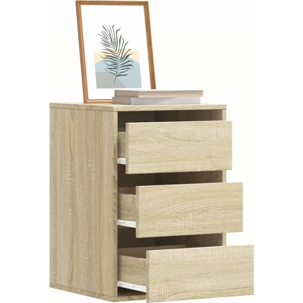 sonoma tölgy színű szerelt fa fiókos sarokszekrény 40x41x58 cm (852836)