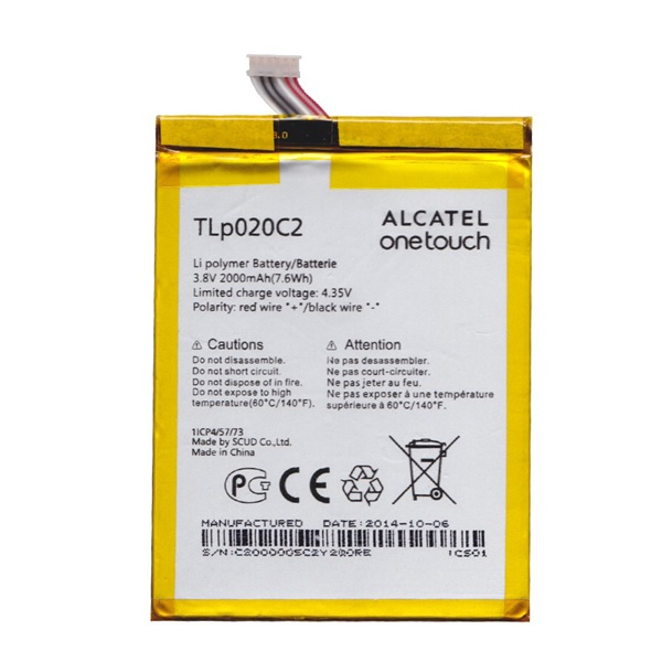 Alcatel akku 2000mAh LI-Polymer  Idol X (OT-6040) / Idol Alpha (OT-6032X) / Idol 2 (OT-6037) "Gigapack csomagolás" (TLP020C2 / CAC2000012C2)