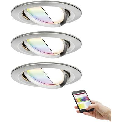 Okos beépíthető LED lámpakészlet 15,6 W, 3 részes, vas (matt), Paulmann 92965 Nova (92965)