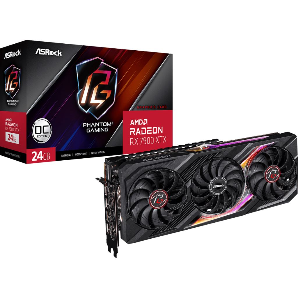 ASRock Radeon RX 7900 XTX Phantom Gaming 24GB OC videokártya (RX7900XTX PG 24GO) (RX7900XTX PG 24GO)