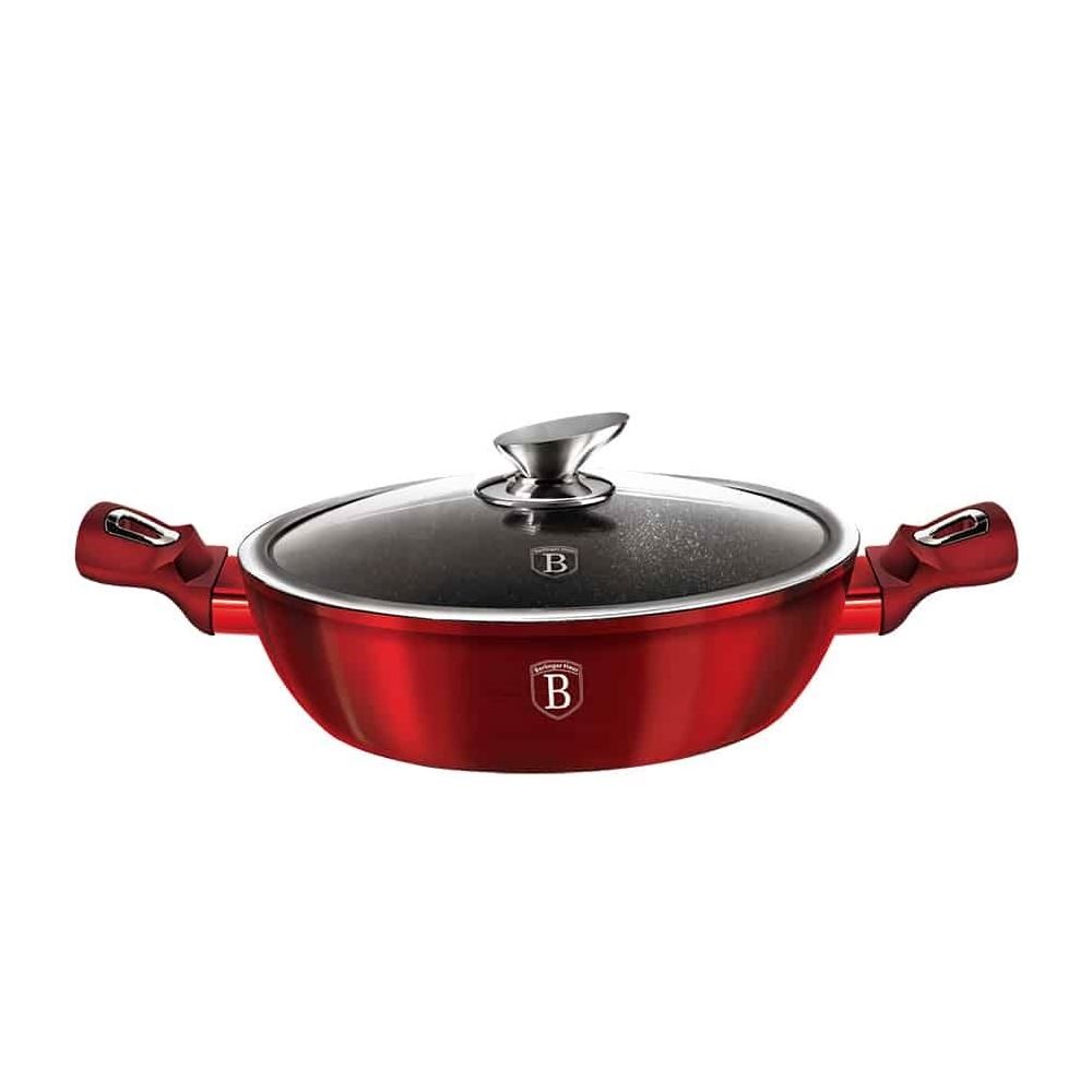 Berlinger Haus Metallic Line Burgundy Edition alacsony lábas fedővel 24cm (BH/1262N) (BH/1262N)