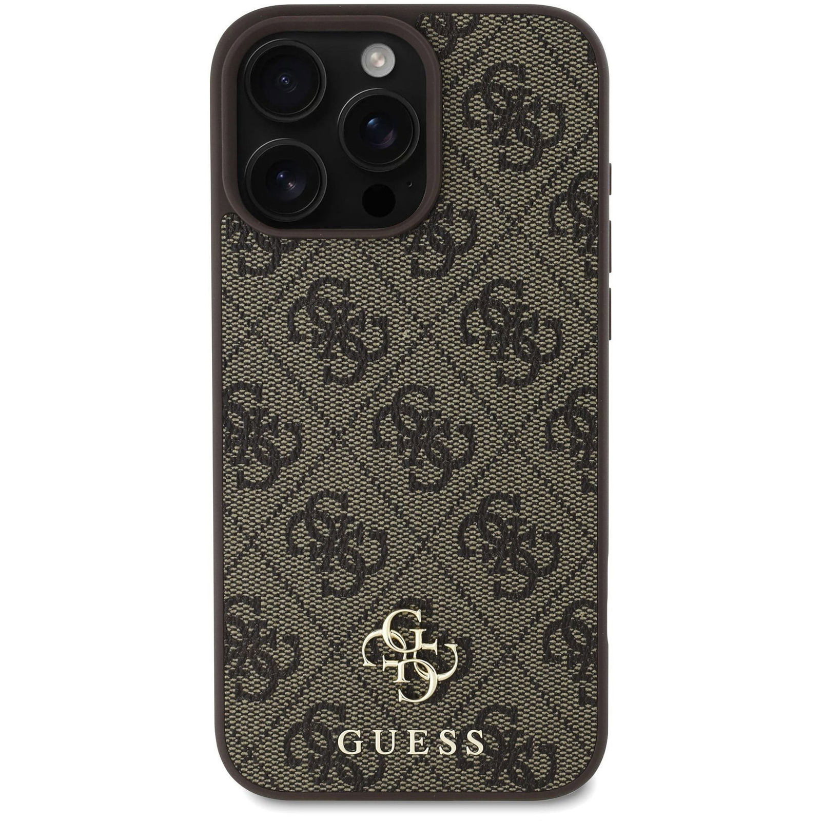 Guess PU 4G Small Metal Logo iPhone 16 Pro Max barna MagSafe tok (GUHMP16XP4SM4MW)