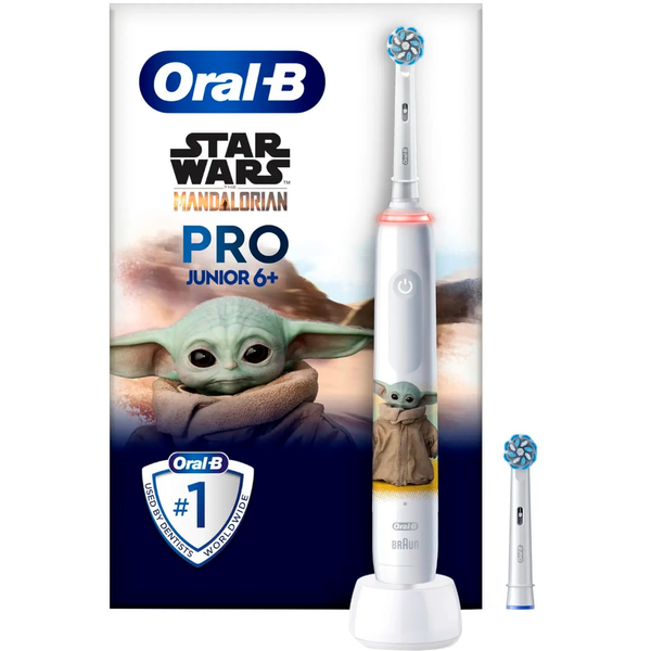Oral-B PRO 14876674 spazzolino elettrico Bambino Spazzolino rotante Multicolore, Bianco