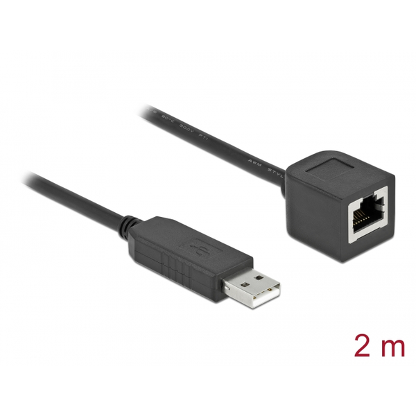 Sériový kabel USB 2.0 typ A (samec) na RS-232 RJ45 (samice) 2m Delock 64165