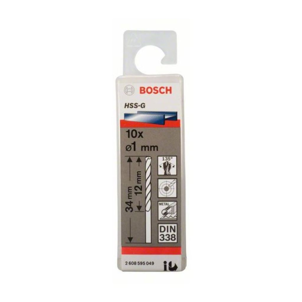 Bosch 2608595049 HSS-G fémfúrókészlet 1x12x34mm 10db-os (b2608595049)