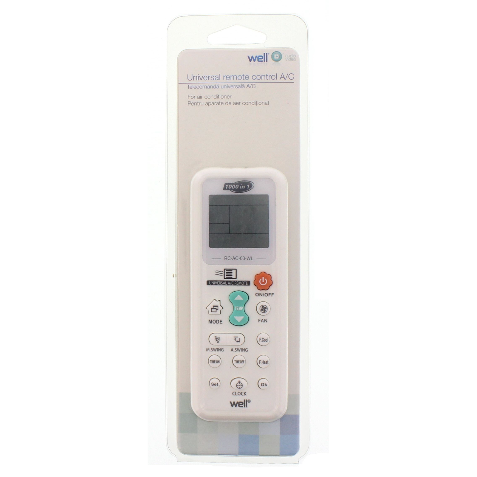 Well Univerzális légkondicionáló távirányító fehér (RC-AC-03-WL) (RC-AC-03-WL)