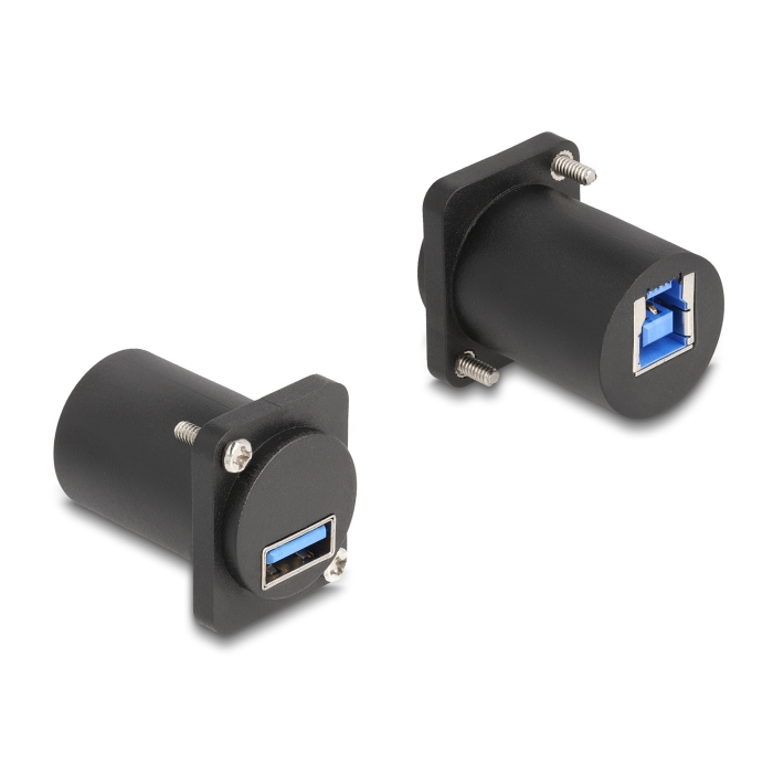 Delock D-típusú Modul USB 5 Gbps A-típusú hüvely - B-típusú hüvely csavarokkal fekete (88108) (88108)