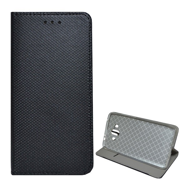 Tok álló, bőr hatású (FLIP, oldalra nyíló, asztali tartó funkció, rombusz minta) FEKETE [Huawei Mate 10] (5996457746385)