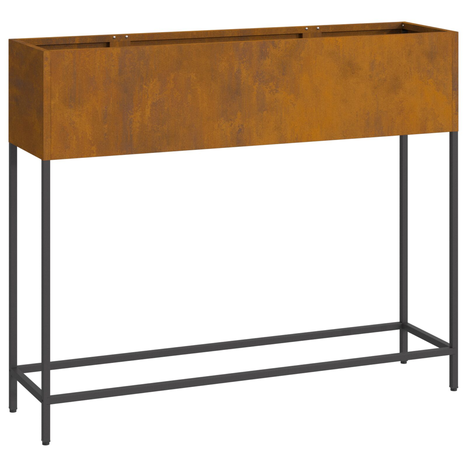 emelt kerti ültető 100x26x82 cm időjárásálló acél (865882)