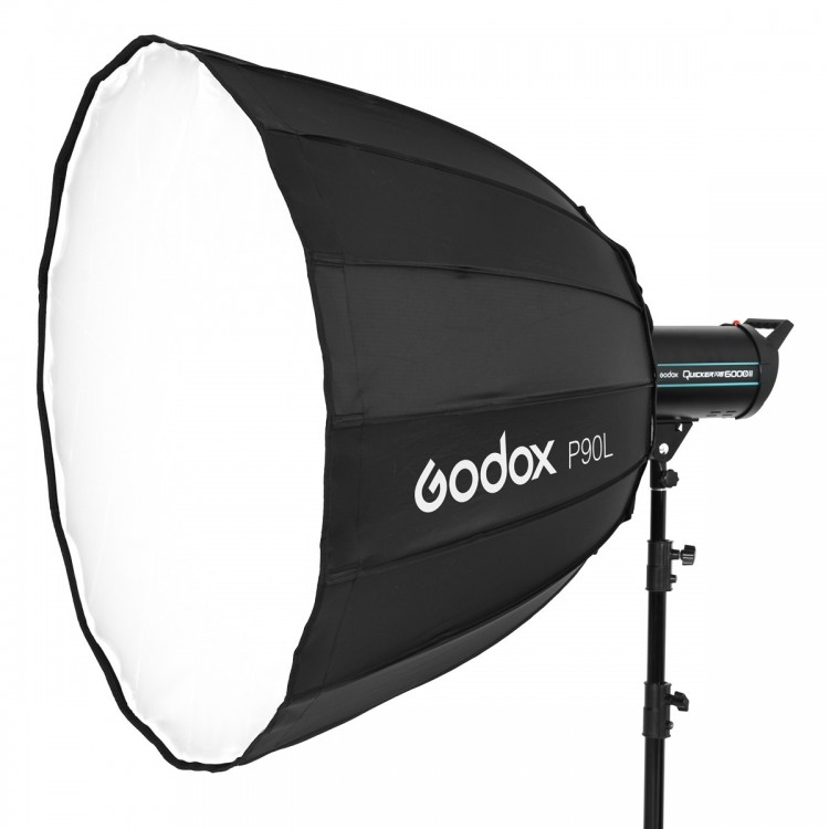 GODOX P90L Softbox Hatszögletű Ernyő Reflektor - Fekete (90cm) (6952344211755)