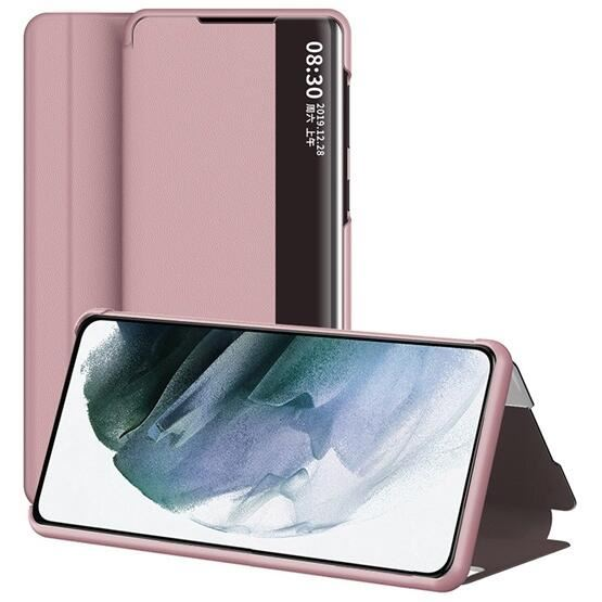 Gigapack Samsung Galaxy S24 Plus (SM-S926) bőr hatású ablakos fliptok rózsaszín (GP-153919) (GP-153919)