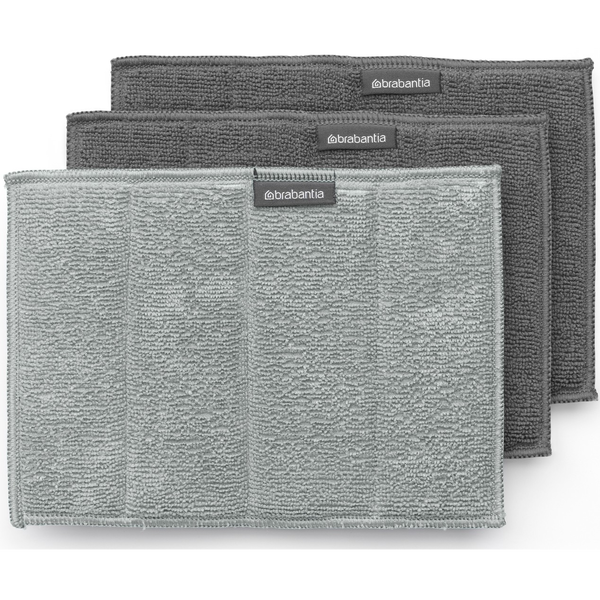 BRABANTIA SinkSide Microfibre Cleaning Pads mikroszálas tisztítópárna. 3 db-os szett. sötétszürke. középszürke. 160x220 mm - 230349