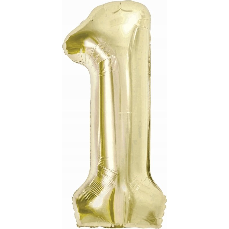 Szám Fólia Lufi - 1-es, 85 cm, Pezsgőszínű (585476)