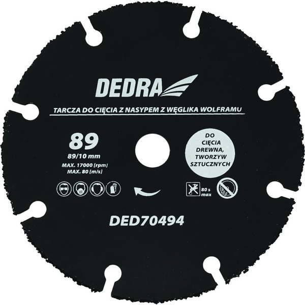 Dedra Univerzális Vágótárcsa 89x10 mm Volfram Karbid