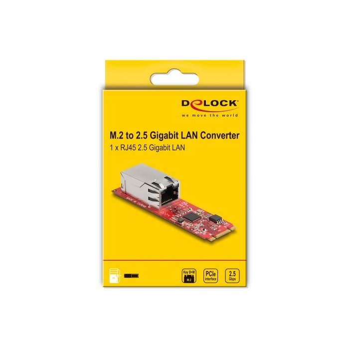 Delock M.2 B+M - 1 x RJ45 2,5 Gigabit LAN csatlakozó (62985) (del62985)