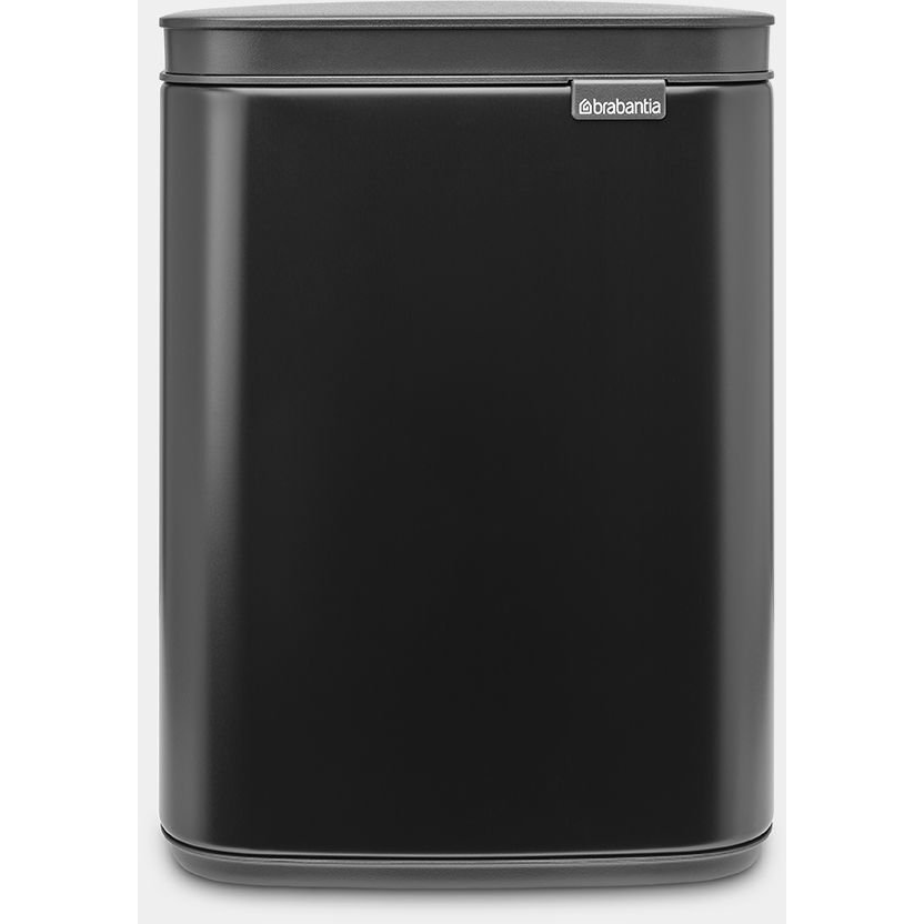 Brabantia Bo Waste Bin hulladékgyűjtő felnyitható, Soft-Close fedéllel, fali/álló, műanyag tartály, 4L - A méret, acél, matt fekete - 222481 (222481)