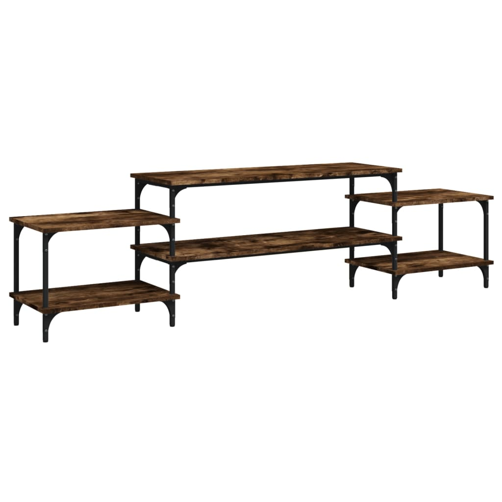 füstös tölgyszínű szerelt fa TV-szekrény 197x35x52 cm (826327)