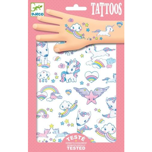 Djeco Tattoos, Unicorns - Tetováló Matricák, Unikornisok (DJ09575)