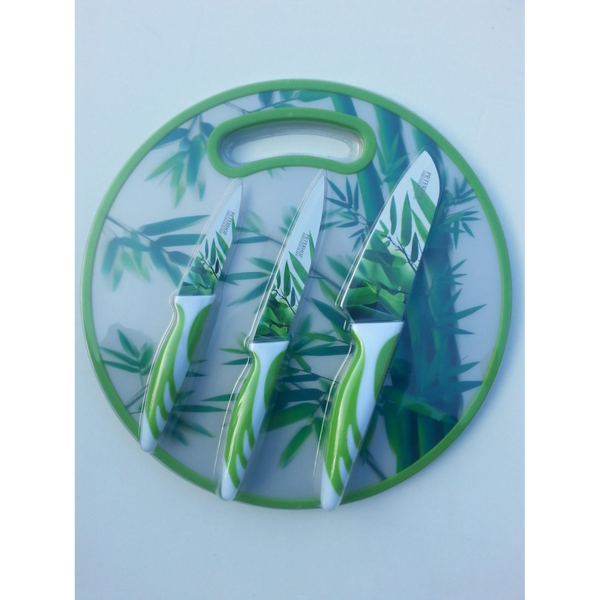 Peterhof  22390 kerámia késkészlet 4db + 3D vágó deszka (PH-22390)