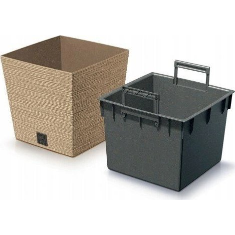 Prosperplast FURU SQUARE LOW ECO WOOD kaspó 30 cm naturo (PPL459738/ALL)