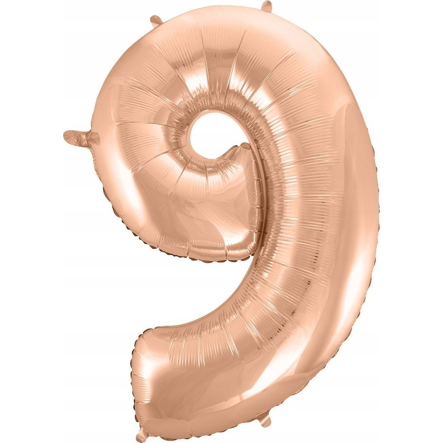 Szám Fólia Lufi - 92 cm, 9-es, Rose Gold (GODA2129)
