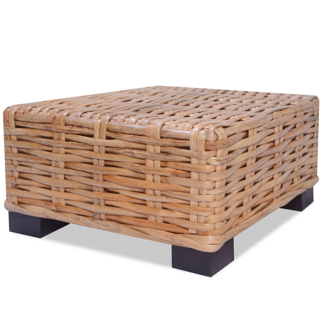 természetes rattan dohányzóasztal 45 x 45 x 30 cm (244627)