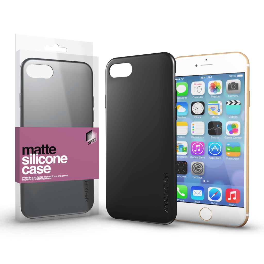 Xprotector Matte Apple iPhone 6 / 6S szilikon hátlaptok fekete (113417) (x113417)
