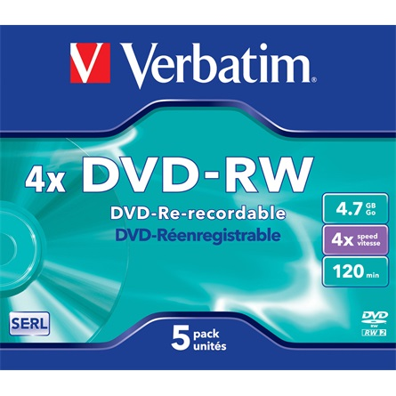 Verbatim DVD-RW Matt Silver 4x 4,7 GB 1 stk