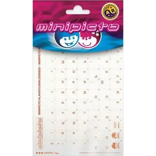 Minipicto keyboard sticker RUS KB-UNICLR-RU-RED, matte red
