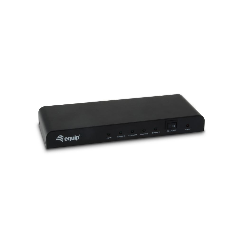Equip Video-Splitter 4 port, HDMI, 3D, FullHD, HDCP Ready, fekete (332714) (332714)