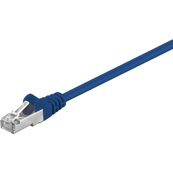  Goobay Kabel krosowy patchcord F / UTP kat. 5e CCA niebieski 0,5m (50127)